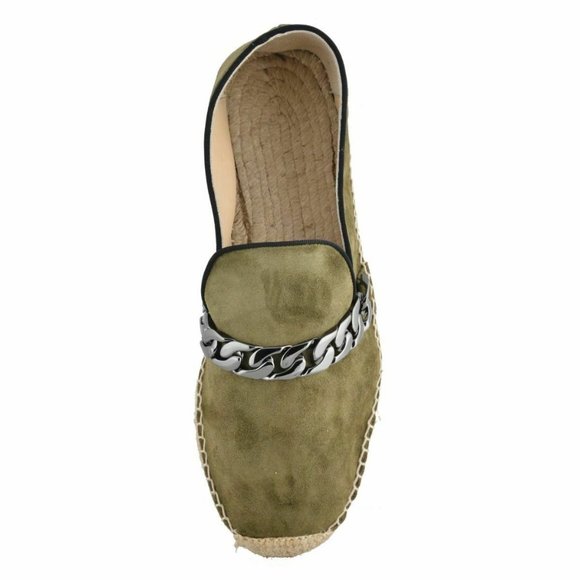 Louis Leeman Men\'s Suede Olive Moccasins Loafers